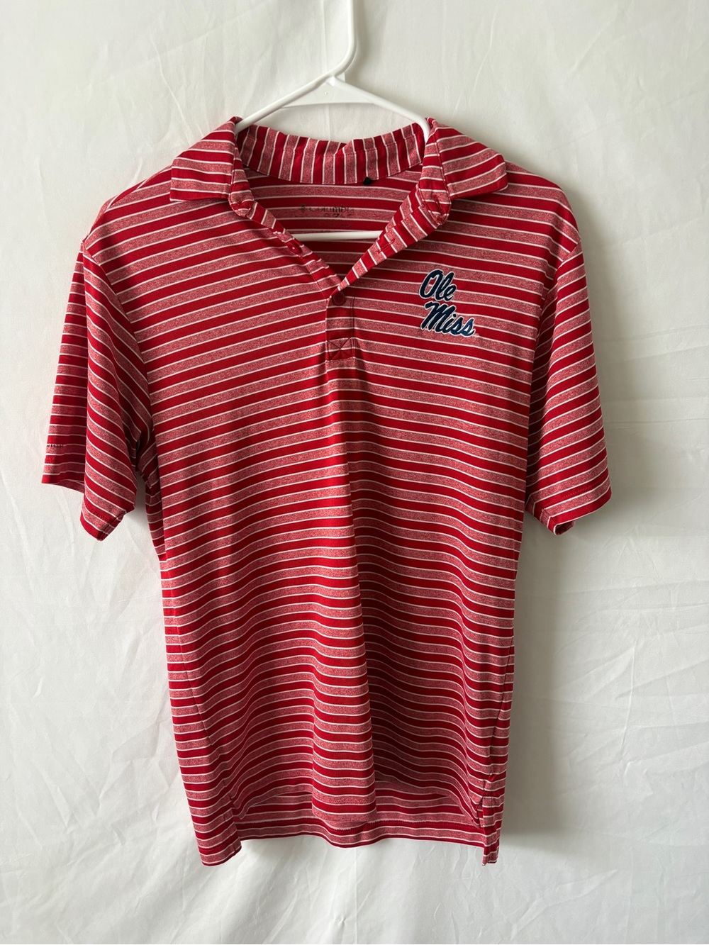 Ole Miss Red Striped Polo Shirt